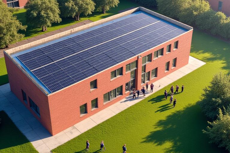 Solar panels on a school roof in Limerick